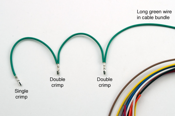 Finished female crimp connections for ground cable