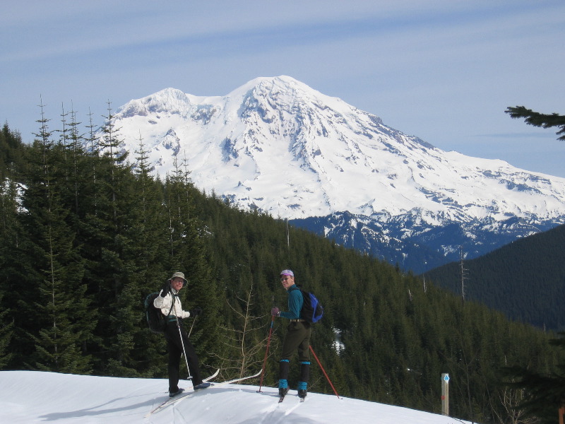 Paul, John and Mt Rainier — close enough to touch
