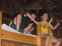 on the top bunk