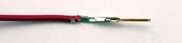 Finished crimp of a male connector