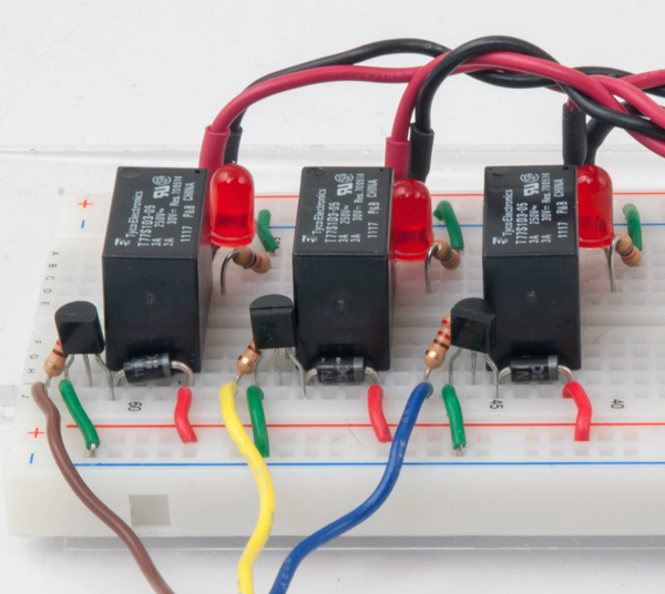 Coil side of relays in the solenoid control circuit