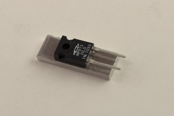 Resistor in position on the heat spreader