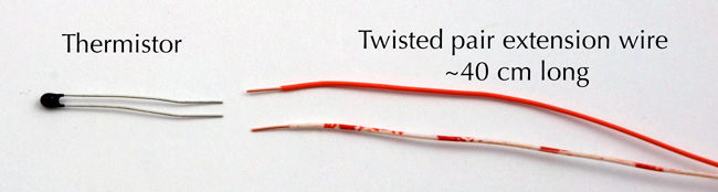 Thermistor and extension wire