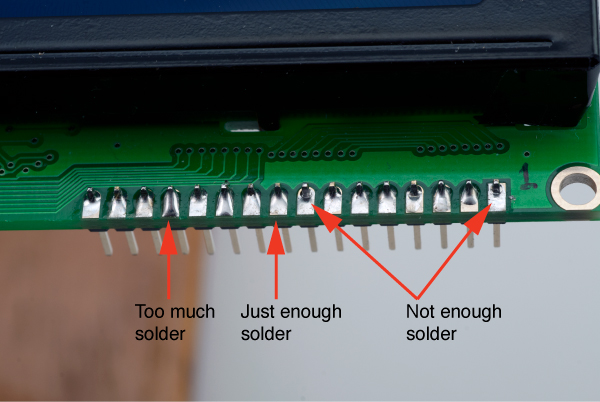 Finished soldering of header to the circuit board