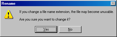 Windows warning about changing file extensions
