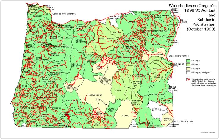 Map of 303(d) Listed Waterbodies