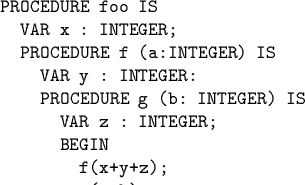 \begin{code}Register window shifts:
\par . .
. <-- restore .
. .
\end{code}