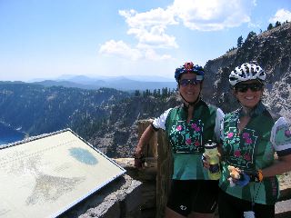 Nanette, Amy and the remains of Mt Mazama