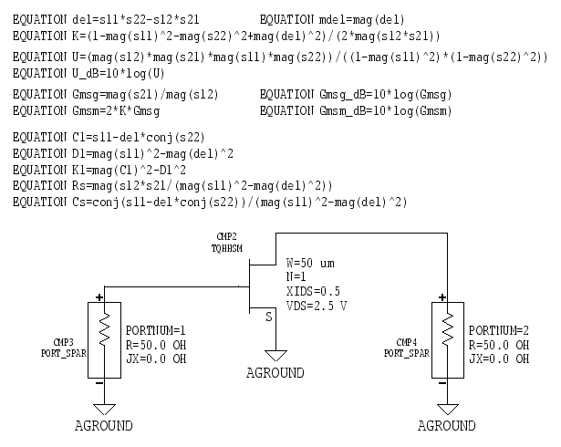 FET characterization test circuit