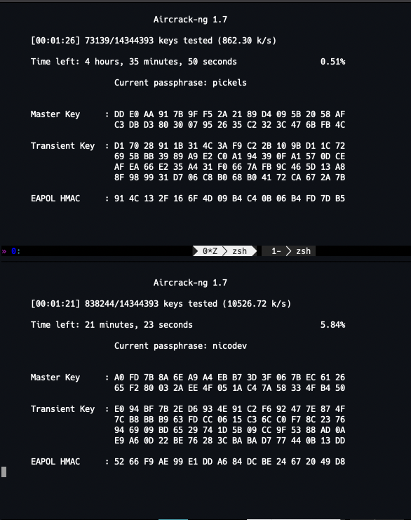 Speed comparison table: laptop CPU at approximately 10,500 keys/sec vs Raspberry Pi at approximately 860 keys/sec