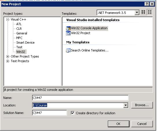 Step 1 - Create project with C++ application and print to debug console