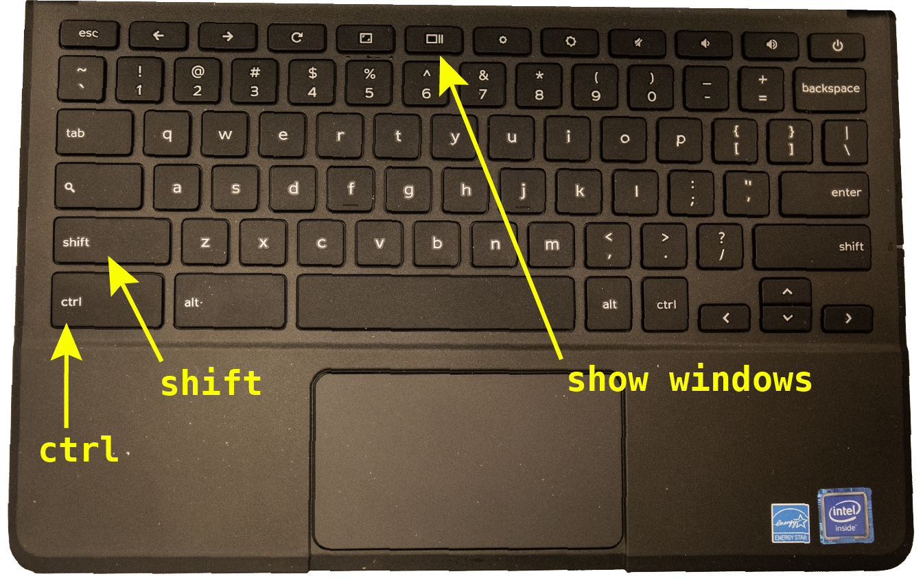 Chromebook keyboard annotated
