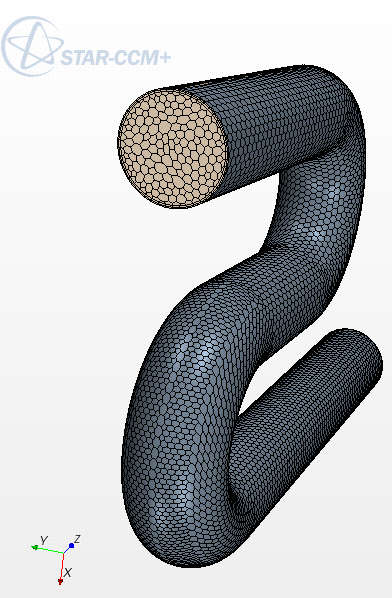 Surface mesh of s-bend