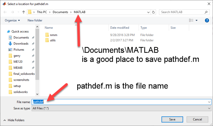 Saving pathdef.m in your local MATLAB folder