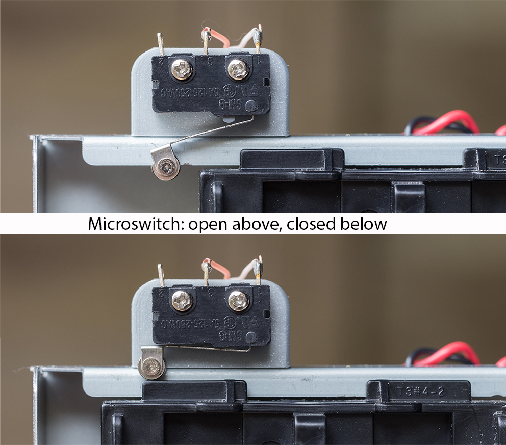Microswitches in open and closed positions