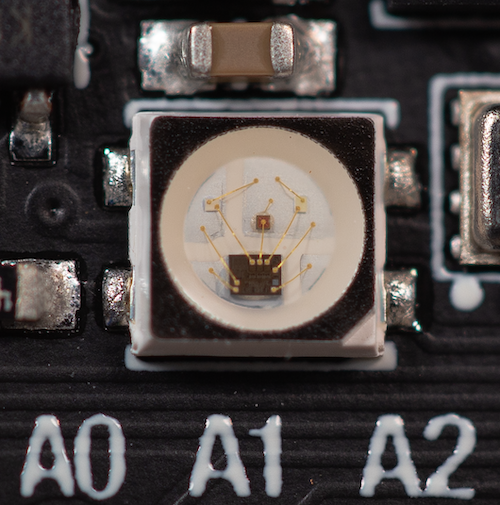 Close-up of NeoPixel on Feather Sense